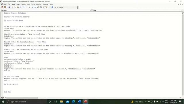 How to Make POS in Microsoft Access Part 13| VBA Coding for Invoice Form смотреть онлайн