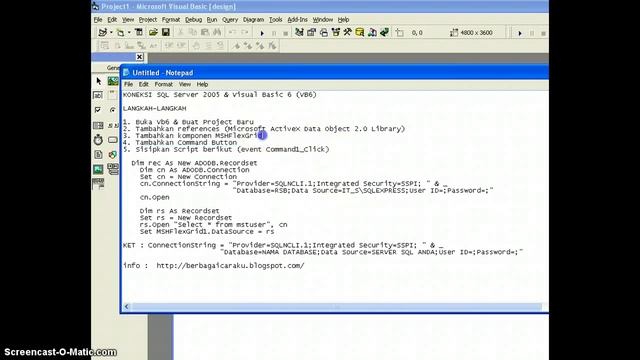 Cara Koneksi Microsoft SQL Server 2005 Express dengan VB6 смотреть онлайн