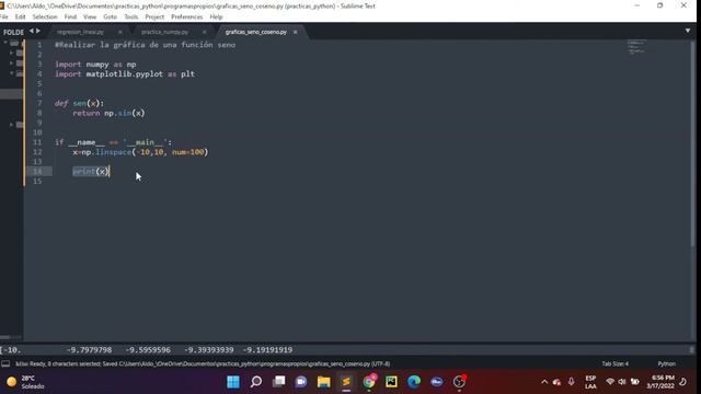 Función seno en python (con gráfica) смотреть онлайн
