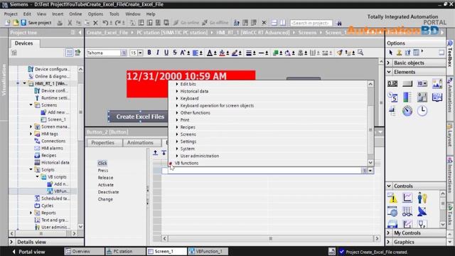 How to link WinCC Professional to Excel create folder and file. смотреть онлайн
