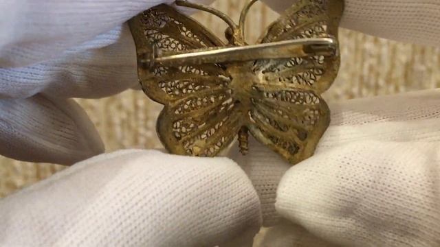 антиквариат брошь бабочка эмали филигрань | YouTube смотреть онлайн