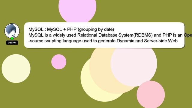 MySQL : MySQL + PHP (grouping by date) смотреть онлайн