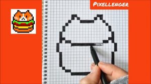 Хомяк Гамбургер Как нарисовать по клеточкам в стиле Пиксель Арт как рисовать Pixel Art How to Draw