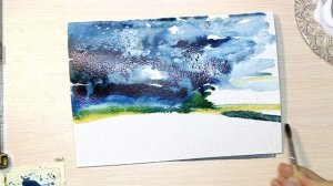 Рисуем пейзаж акварелью! Пейзаж перед грозой! Живопись | How to Draw landscape in watercolors