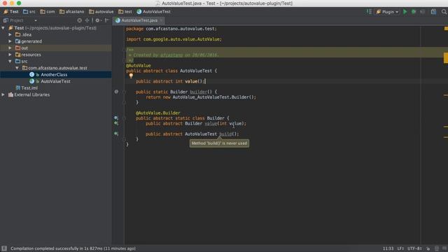 AutoValue plugin for IntelliJ смотреть онлайн