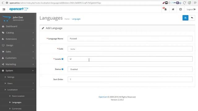 6 урок Установка OpenCart 2, знакомство с системой, настройка окружения смотреть онлайн