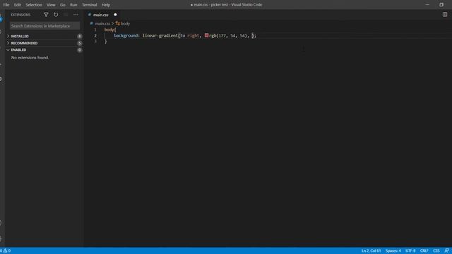 Visual Studio Code color picker issue 2020 смотреть онлайн