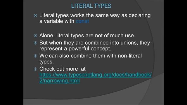 Class 07 Part 1/3 Union types and Literal Types in Typescript - Narrowing and Narrowing types смотреть онлайн
