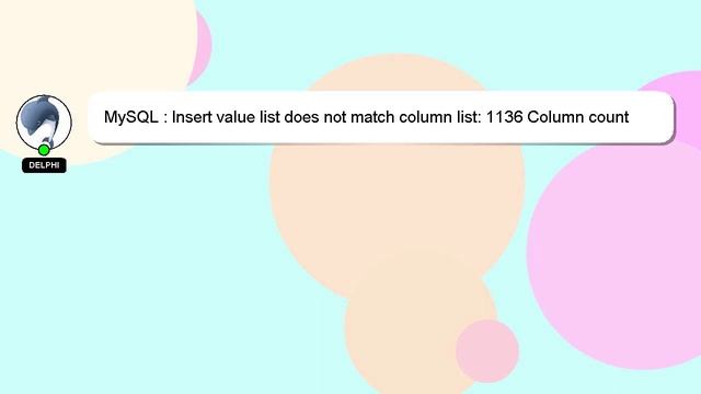 MySQL : Insert value list does not match column list: 1136 Column count doesn't match value count смотреть онлайн