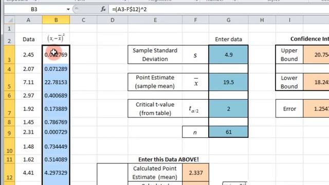 Construct a Confidence Interval on a Population Mean - Excel смотреть онлайн