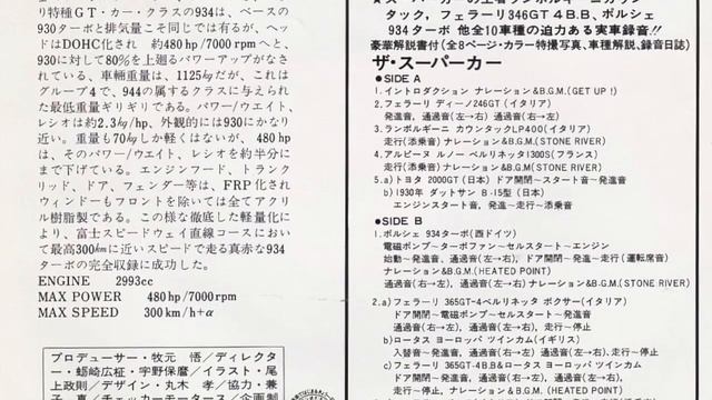 Porsche The Super Car 7' - Hiromasa Suzuki + Akira Ishikawa & Count Buffaloes (1977) смотреть онлайн