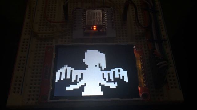 esp8266 Bad Apple. Streamed animation test. смотреть онлайн