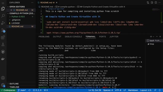 Compiling Python from scratch with Github Codespaces смотреть онлайн