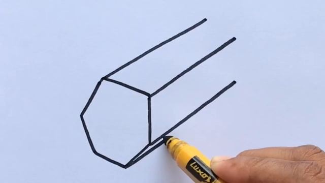 How to Draw a Hexagon Prism Easy смотреть онлайн
