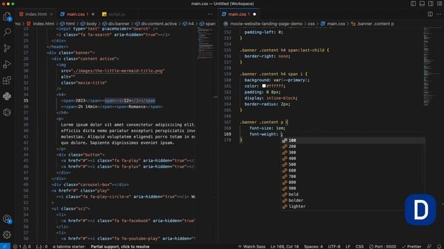Creating an Animated & Responsive Movie Website Landing Page | HTML, CSS & javaScript, Carousel смотреть онлайн