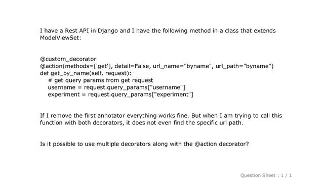 Django : Django Rest - Use @action with custom decorator смотреть онлайн