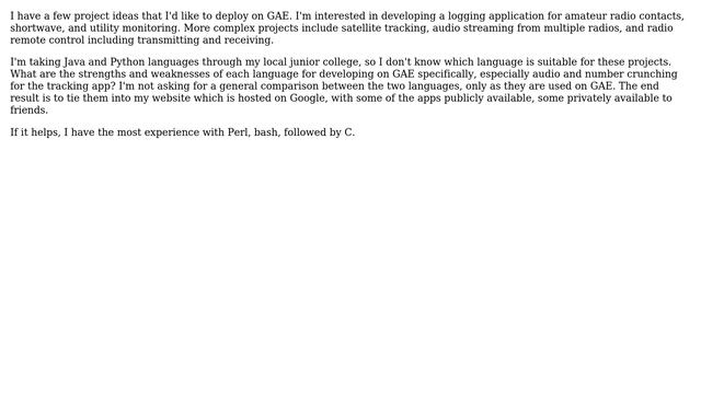 Software Engineering: Java or Python for Google App Engine not knowing either language? смотреть онлайн