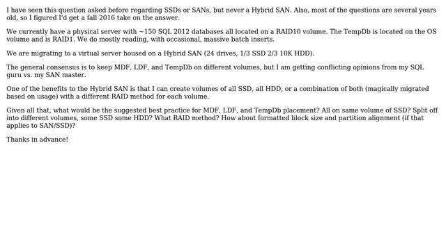 Databases: MDF, LDF, TempDb Location on same Hybrid SAN смотреть онлайн