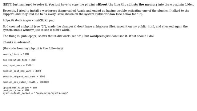 Wordpress: Changes made on php.ini have no effect on wordpress смотреть онлайн