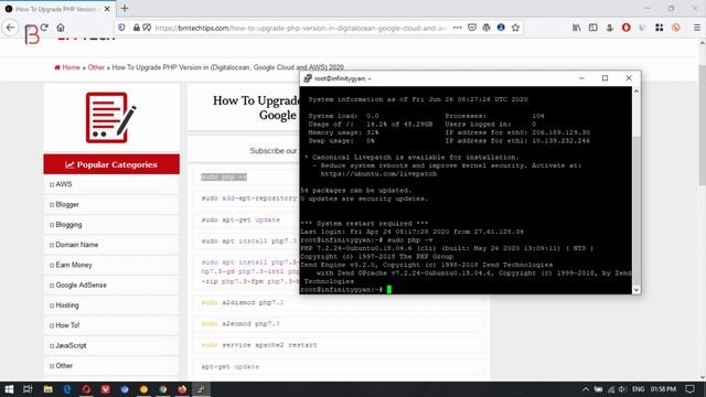 How To Upgrade PHP Version in (Digitalocean, Google Cloud and AWS) смотреть онлайн