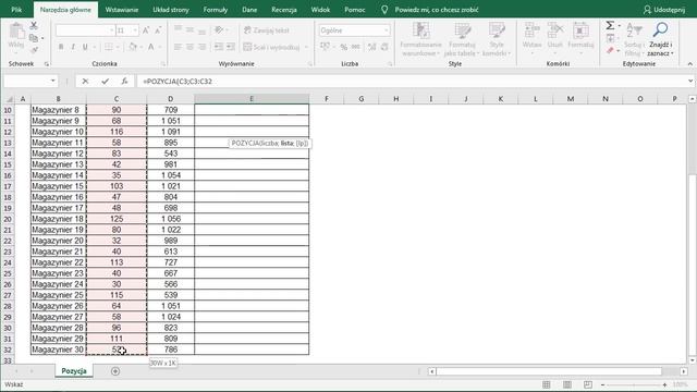 Excel - Funkcja Pozycja смотреть онлайн