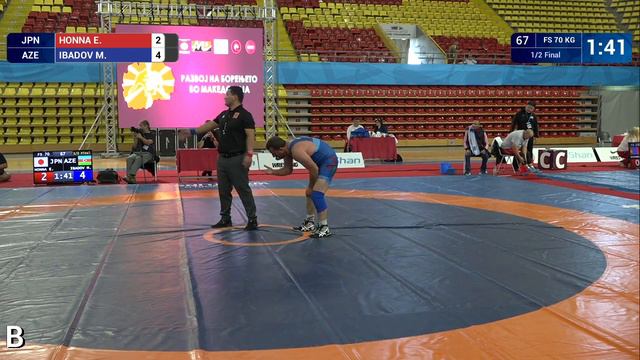 1/2 FS - 70 kg: E. HONNA (JPN) v. M. IBADOV (AZE) смотреть онлайн