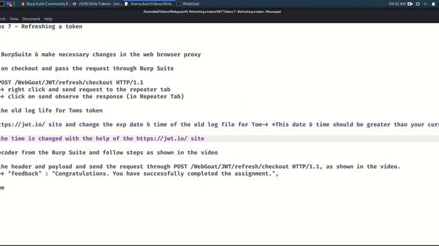 JWT Tokens 7 Refreshing a token смотреть онлайн