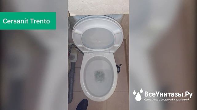 Проверка смыва унитаза Cersanit Trento после установки от ВсеУнитазы.ру смотреть онлайн