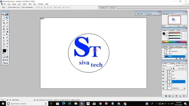 How to Make a Logo in PC (PhotoShop 7.0) || in Telugu смотреть онлайн