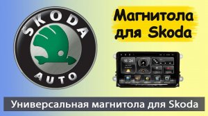 Универсальная магнитола Шкода. Штатная магнитола Skoda. Пример установки на Шкода Фабия 2014 года.