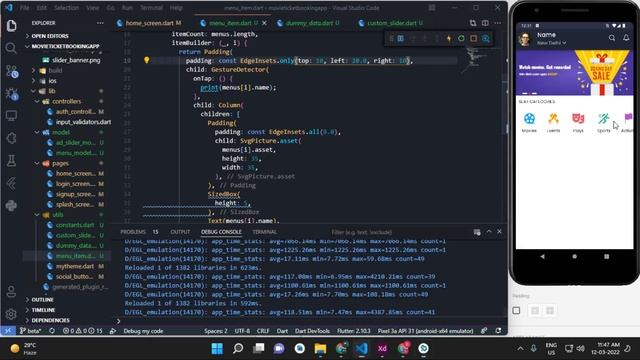Flutter Tutorial: Movie Booking App | Home Page | Dart | Animation | Flutter | Speed Code | Part 3 смотреть онлайн