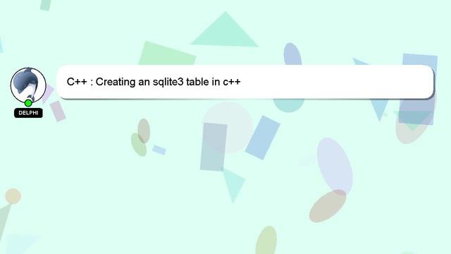 C++ : Creating an sqlite3 table in c++ смотреть онлайн