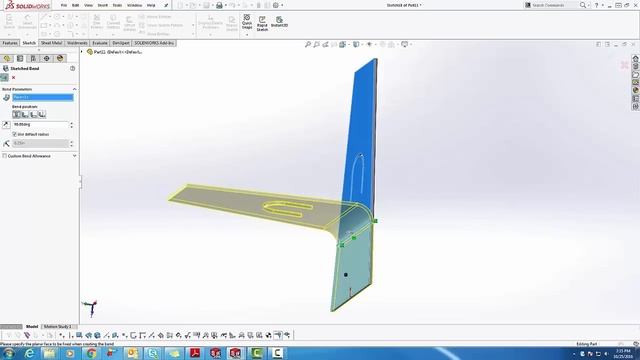 SOLIDWORKS - Sketched Bend смотреть онлайн