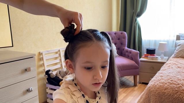 Детская прическа за 2 минуты. Лайфхак для мам смотреть онлайн