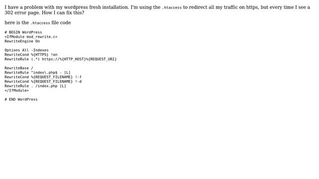 Wordpress: fix 302 redirection error on https смотреть онлайн