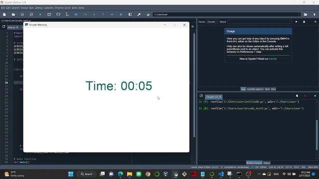 Demo of Python application -- timer with Python module arcade. смотреть онлайн