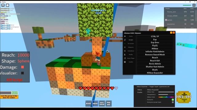 Roblox Skywars Script (LongReach Attack, KillAll, HitBox, Esp) смотреть онлайн