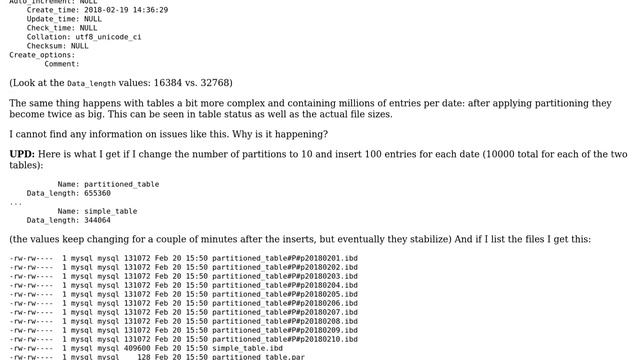 DevOps & SysAdmins: Why are partitioned MySQL InnoDB tables twice as big as unpartitioned ones? смотреть онлайн