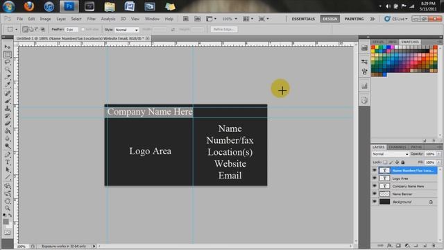 How to make a business card with Adobe Photoshop cs5 смотреть онлайн