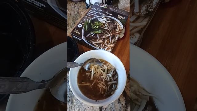 536 Trader Joe's Beef Pho Soup With Rice Noodles Quick Review