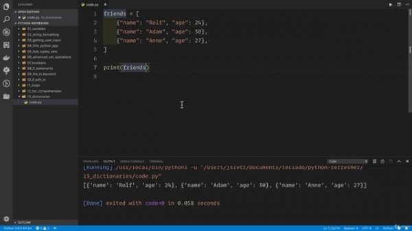 02 - A Full Python Refresher - 015 Dictionaries
