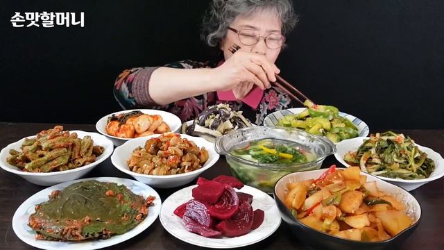 추억의 시골반찬 총출동! (가지무침, 꽈리고추무침, 오이지, 깻잎, 비트장아찌,감자조림,얼갈이물김치, 열무김치,호박볶음) MUKBANG KOREAN FOOD COOKING ASM