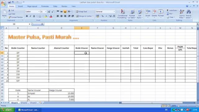 Gabungan Beberapa Fungsi Dalam Satu Latihan Pada Microsoft Excel 2007 смотреть онлайн