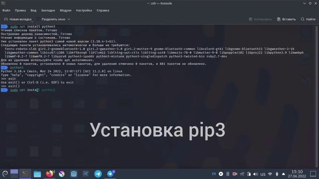 #установка python и pip в linux. смотреть онлайн