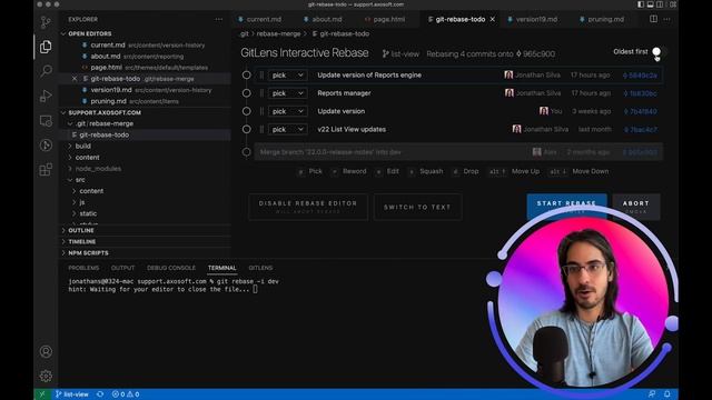 GitLens 12.1 Release: Reorder commits in the Interactive Rebase Editor смотреть онлайн