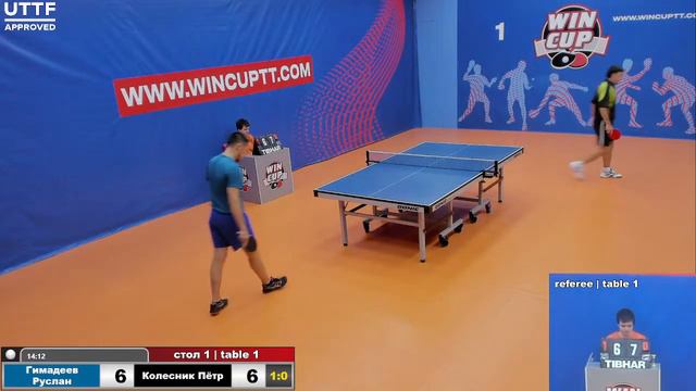 Гимадеев Руслан 1-3 Колесник Пётр Турнир Восток 4 WINCUP 22.08.21 Прямая трансляция Зал1 смотреть онлайн