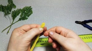 Бисероплетение.   Мимоза из бисера. 1 часть. Мастер класс. Пошаговый МК. Мимоза своими руками.