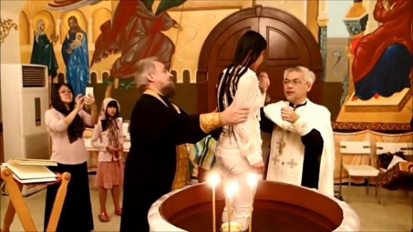 Russian Orthodox Baptism in Church ( Roman Catholic to Orthodox )