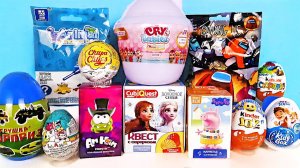 СЮРПРИЗ MIX! Cry Babies, Among Us, Frozen Disney, Peppa Pig, Машинки, Ламы Unboxing Kinder Surprise