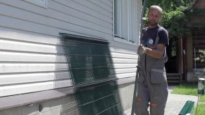 Установка забора из 3D секций Grand Line. Монтаж ограждения из 3Д панелей своими руками